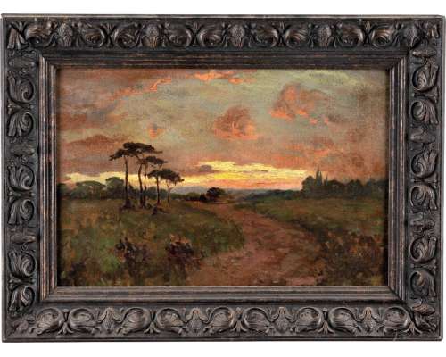 Avondhemel op een enorme heide. 2